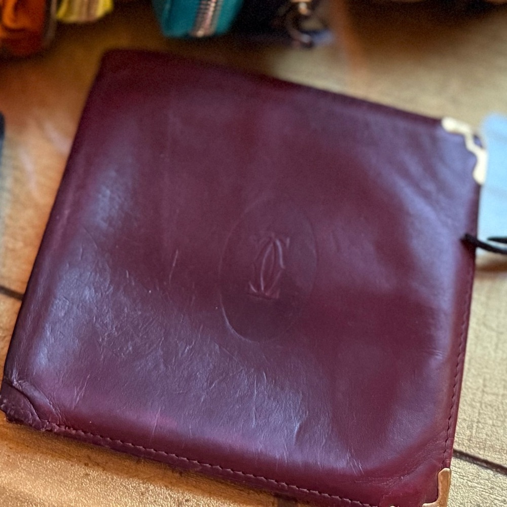 Vintage Cartier Burgundy Leather Wallet
